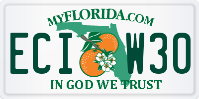 FL license plate ECIW30