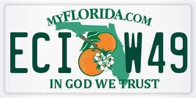 FL license plate ECIW49