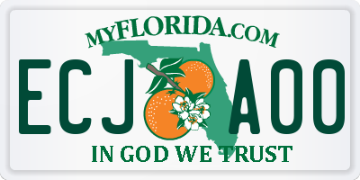 FL license plate ECJA00