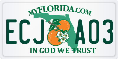 FL license plate ECJA03