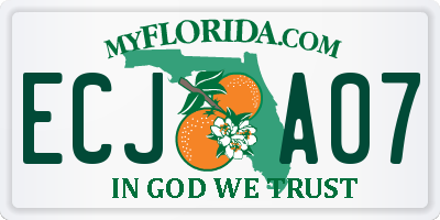 FL license plate ECJA07