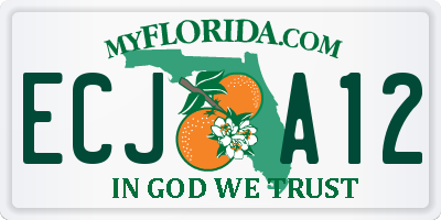 FL license plate ECJA12