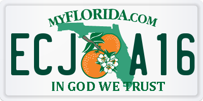 FL license plate ECJA16