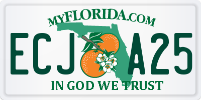 FL license plate ECJA25