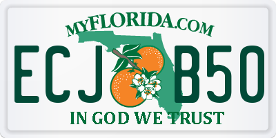 FL license plate ECJB50
