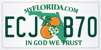 FL license plate ECJB70