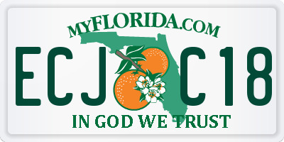 FL license plate ECJC18
