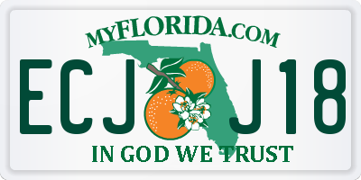 FL license plate ECJJ18