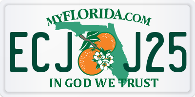 FL license plate ECJJ25