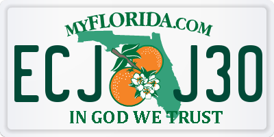 FL license plate ECJJ30