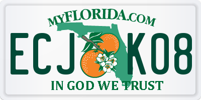 FL license plate ECJK08
