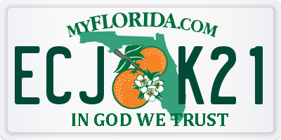 FL license plate ECJK21