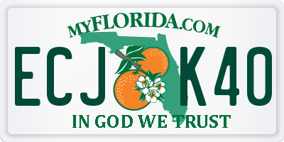 FL license plate ECJK40
