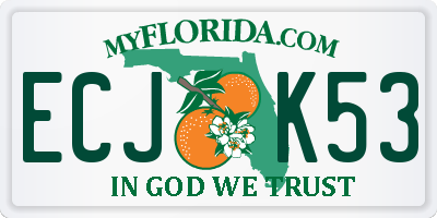 FL license plate ECJK53