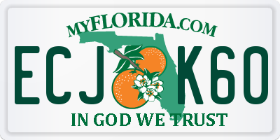 FL license plate ECJK60