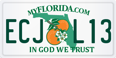 FL license plate ECJL13