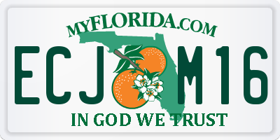 FL license plate ECJM16