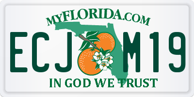 FL license plate ECJM19