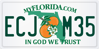 FL license plate ECJM35