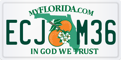 FL license plate ECJM36