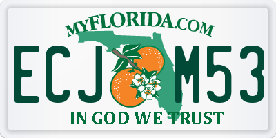 FL license plate ECJM53