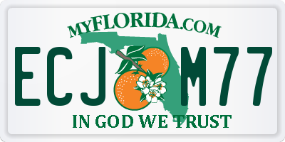 FL license plate ECJM77