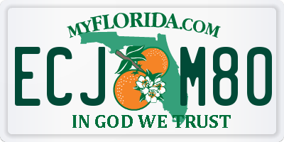FL license plate ECJM80
