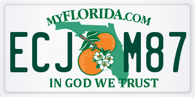 FL license plate ECJM87