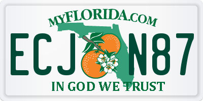 FL license plate ECJN87