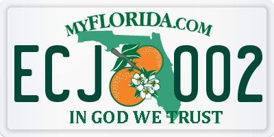 FL license plate ECJO02
