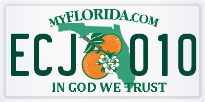 FL license plate ECJO10