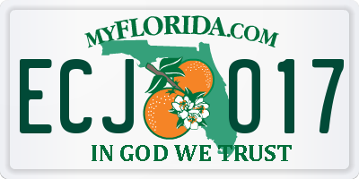 FL license plate ECJO17