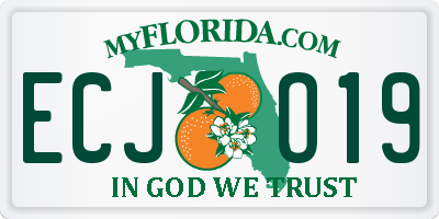 FL license plate ECJO19