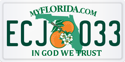 FL license plate ECJO33
