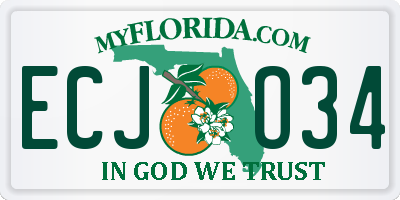 FL license plate ECJO34