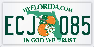 FL license plate ECJO85