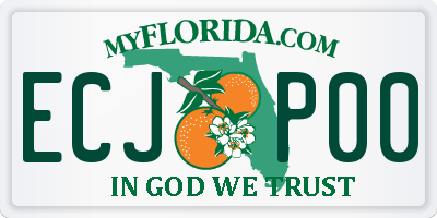 FL license plate ECJP00