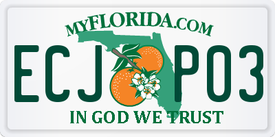 FL license plate ECJP03
