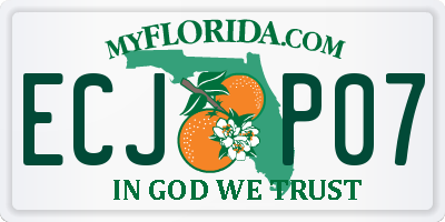 FL license plate ECJP07