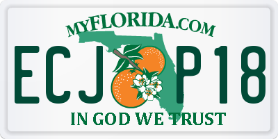 FL license plate ECJP18