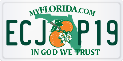 FL license plate ECJP19