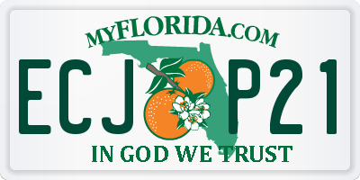 FL license plate ECJP21