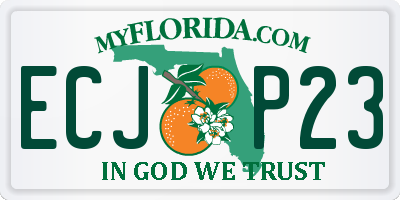 FL license plate ECJP23