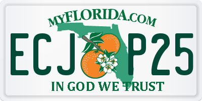 FL license plate ECJP25