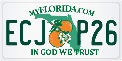 FL license plate ECJP26