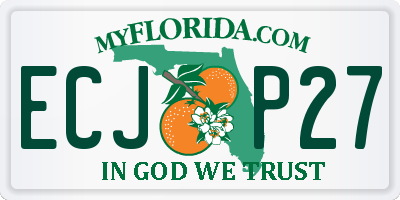 FL license plate ECJP27