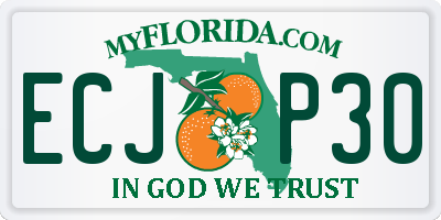 FL license plate ECJP30