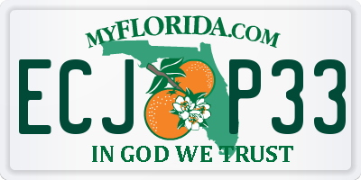 FL license plate ECJP33