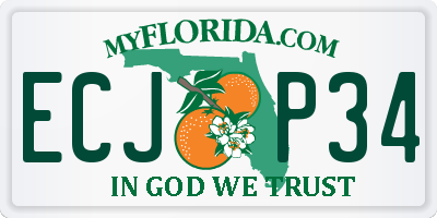 FL license plate ECJP34