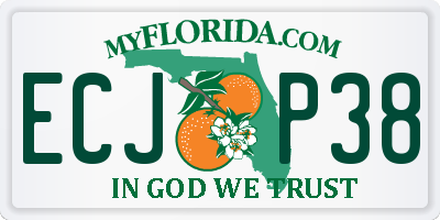 FL license plate ECJP38